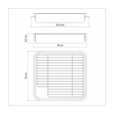 Assadeira Tramontina Service em Aço Inox com Grelha 39 x 33 cm 6,4 L