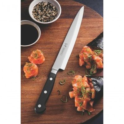 Faca Yanagiba Tramontina Sushi Gold Com Lâmina Em Inox E Cabo De Policarbonato Com Fibra De Vidro 9