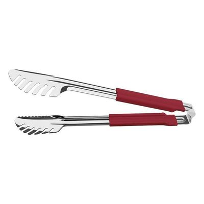 Pegador Tramontina Utilitá Vermelho Em Aço Inox Com Cabo Emborrachado 28cm