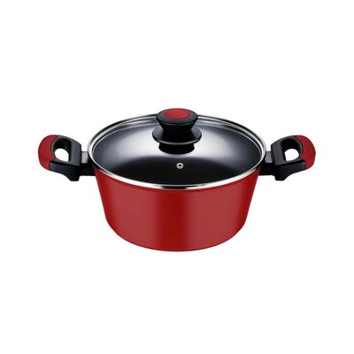 Caçarola Antiaderente Oxford Everyday Vermelha 20cm Alumínio com Tampa