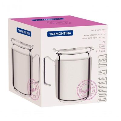 Jarra Para água Tramontina 2 Litros Em Aço Inox Com Tampa