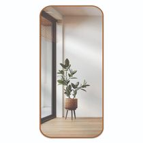 Espelho Orgânico Decorativo Retangular Grande Moderno Sala Quarto Banheiro Caramelo