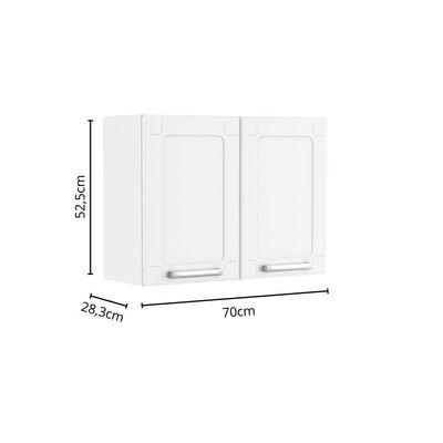 Armário Aéreo Alto De Aço 2 Portas Branco Múltipla Bertolini Branco
