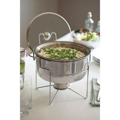 Rechaud Banho-maria Tramontina Em Aço Inox 4,3 Litros Com Fogareiro