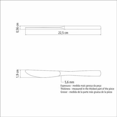 Faca De Mesa Forjada Tramontina Em Aço Inox Berlin Brilho 6mm