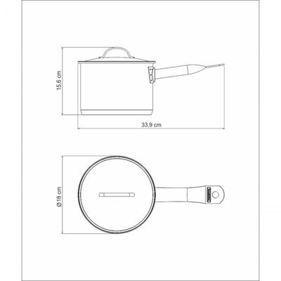 Caldeirão Fundo Tramontina Professional 16cm Em Aço Inox Com Detalhe Satinado