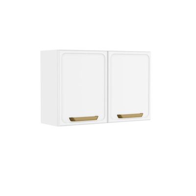 Armário Aéreo Alto De Aço 2 Portas Branco Bella Bertolini Branco