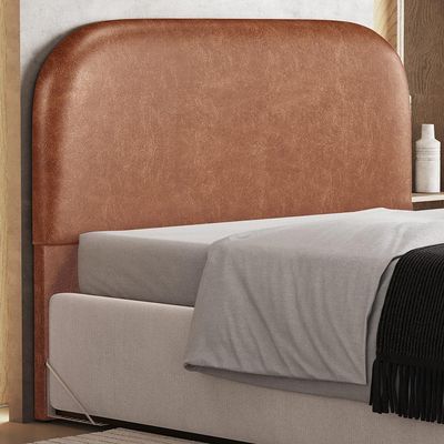 Cabeceira Cama Box Queen 160cm Orgânica Lanna W01 Couríssimo Camel - Lyam Decor
