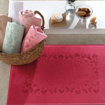 Toalha Piso Romance 70x50cm Dohler Rosa