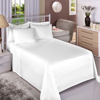 Lencol Avulso Casal Sem Elastico Algodão Branco Estamparia