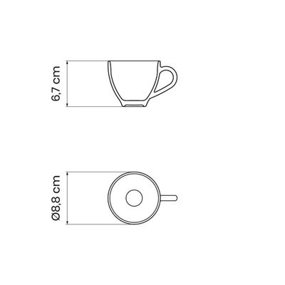 Xícara Café Tramontina Maria Augusta Em Porcelana 100ml
