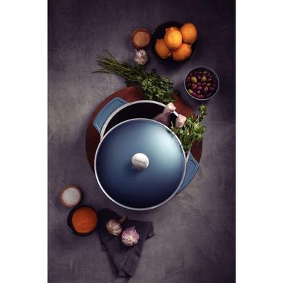 Caçarola Tramontina Lyon Em Alumínio Com Revestimento Starflon Azul Elementar 24cm