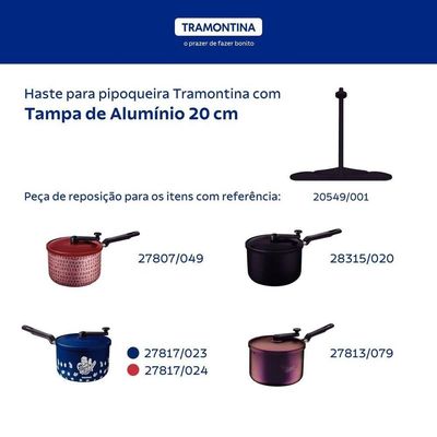 Haste Pipoqueira Tramontina Com Tampa De Alumínio 20cm