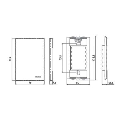 Interruptor Bipolar Simples Margirius Sleek 25a Com Placa 4x2 Branco