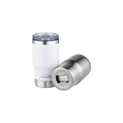 Copo Térmico Com Tampa Porta Latas E Long Neck Branco