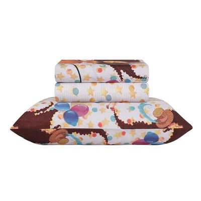 Kit Jogo de Cama e Kit Cobre Leito Solteiro Lira Happy Day