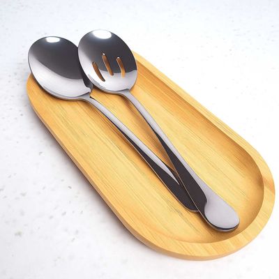 Colher Servir e Vazada Servir Salada Jogo Aço Inox