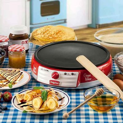 Máquina para crepes Ariete 202 Retrô Party Time vermelha 1000w 220 volts