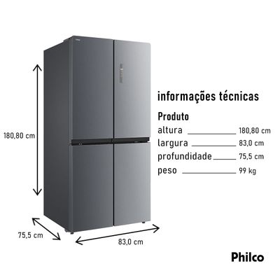 Geladeira 482L Philco Frost Free Inverse Plus PFR500I 127V