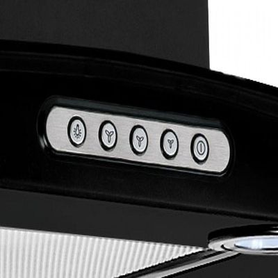 Coifa De Parede 90cm Vidro Curvo Duto Slim Fogatti Black 220V