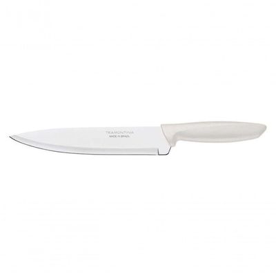 Faca Chef Tramontina Plenus 8" Aço Inox Cabo Off White
