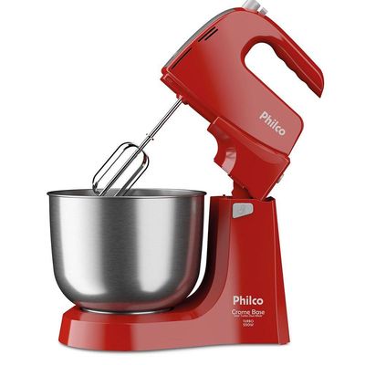 Batedeira Philco Crome Base Inox Turbo Duo Mixer 4L 550W 110V