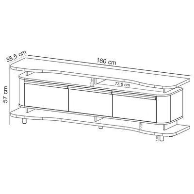 Rack Para Sala de Estar TV 75 Pol Orgânico Maui B02 Naturalle Off White - Lyam Decor