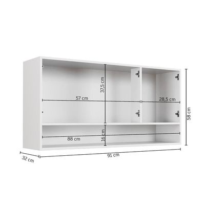 Armário Aéreo New 3 Portas Arte Móveis Branco