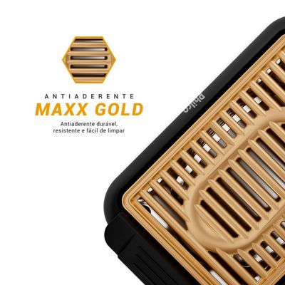 Churrasqueira Elétrica Philco Antiaderente Gold 1200W PCQ10A 220V