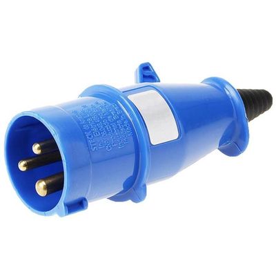Plugue 2p+t 16a 220-250v 6h Azul - S-3076 - Steck Plug 2p+t16a 200-250v 6haz S-3076 Steck