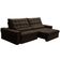Sofá Retrátil Reclinável Para Sala 4 Lugares 290cm Nebrasca F04 Veludo Marrom Escuro - Lyam Decor