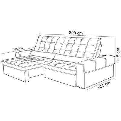 Sofá Retrátil Reclinável Para Sala 4 Lugares 290cm Nebrasca F04 Veludo Marrom Escuro - Lyam Decor