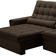Sofá Retrátil Reclinável Para Sala 4 Lugares 290cm Nebrasca F04 Veludo Marrom Escuro - Lyam Decor