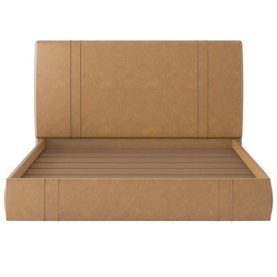 Cama Queen Flutuante Com Cabeceira 160cm Astra S04 Couríssimo Bege - Lyam Decor