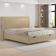 Cama Queen Baú Flutuante Com Cabeceira 160cm Spazio S04 Couríssimo Bege - Lyam Decor