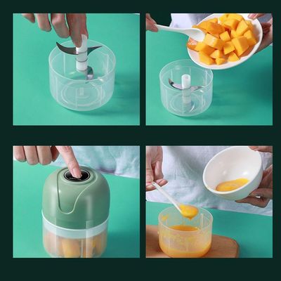Mini Processador De Alimentos Eletrico Usb 250ml Verde