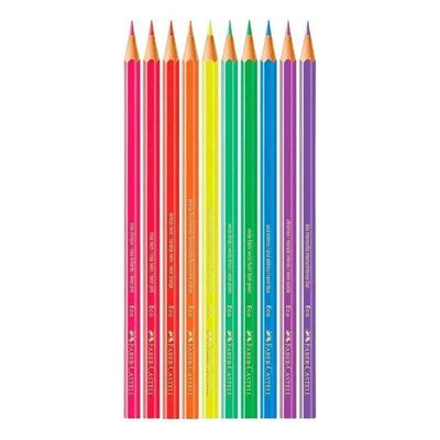 Lápis De Cor Ecolápis 120410n 10 Cores Neon - Faber Castell