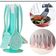 Kit 7 Peças Utensílios Cozinha Silicone Resistente Durável Verde água