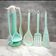 Kit 7 Peças Utensílios Cozinha Silicone Resistente Durável Verde água