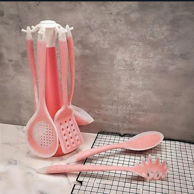 Kit 7 Peças Utensílios Cozinha Silicone Resistente Durável Verde água