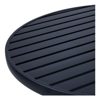 Mesa 90cm Sevilla Ripada Alumínio área Externa Interna Jardim Preto