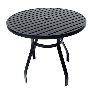 Mesa 90cm Sevilla Ripada Alumínio área Externa Interna Jardim Preto
