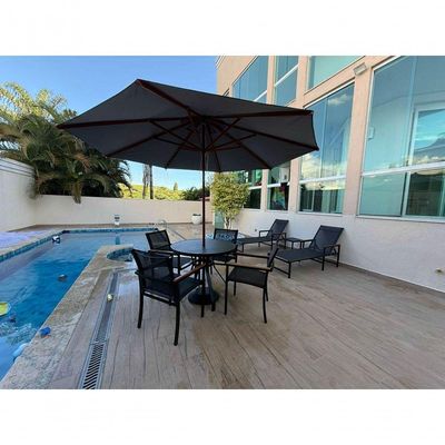 Mesa 90cm Sevilla Ripada Alumínio área Externa Interna Jardim Preto