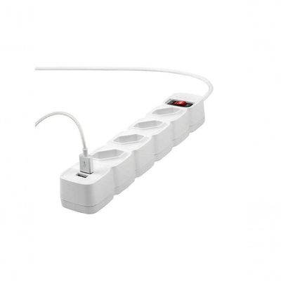 Protetor Eletronico Intelbras Epe204 4 Tomadas 2 Usb Branco