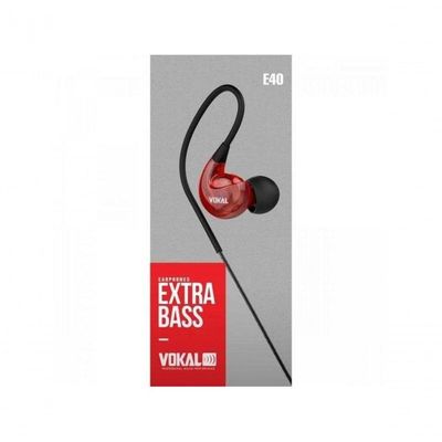 Fone De Ouvido Vokal E40 In Ear Vermelho