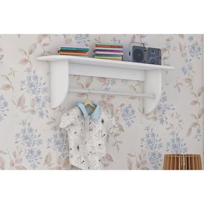 Prateleira De Quarto 707 C- Suporte Branco - Peroba