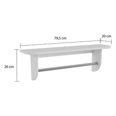 Prateleira De Quarto 707 C- Suporte Branco - Peroba