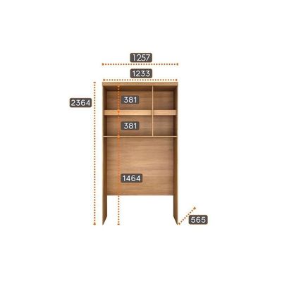 Modulado De Quarto Armário Ponte Aéreo Solteiro Rizon-linea C- 3 Portas Neve - Novo Horizonte