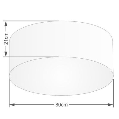 Plafon Cilíndrico Vivare Md-3055 Cúpula Em Tecido 80x21cm - Bivolt Rustico-bege 127/220v