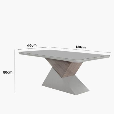 Mesa Sala De Jantar Aster 180cm E 6 Cadeiras Melissa Moderna Turim 07/off White/imbuia